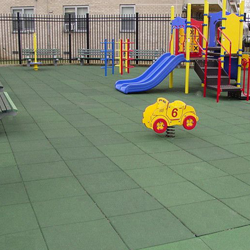 LOSETA DE CAUCHO PARQUES INFANTILES 50x50cm | 20mm | Granulado Fino | ALTA DENSIDAD | Verde | Suelo Goma Infantil | Amortiguación