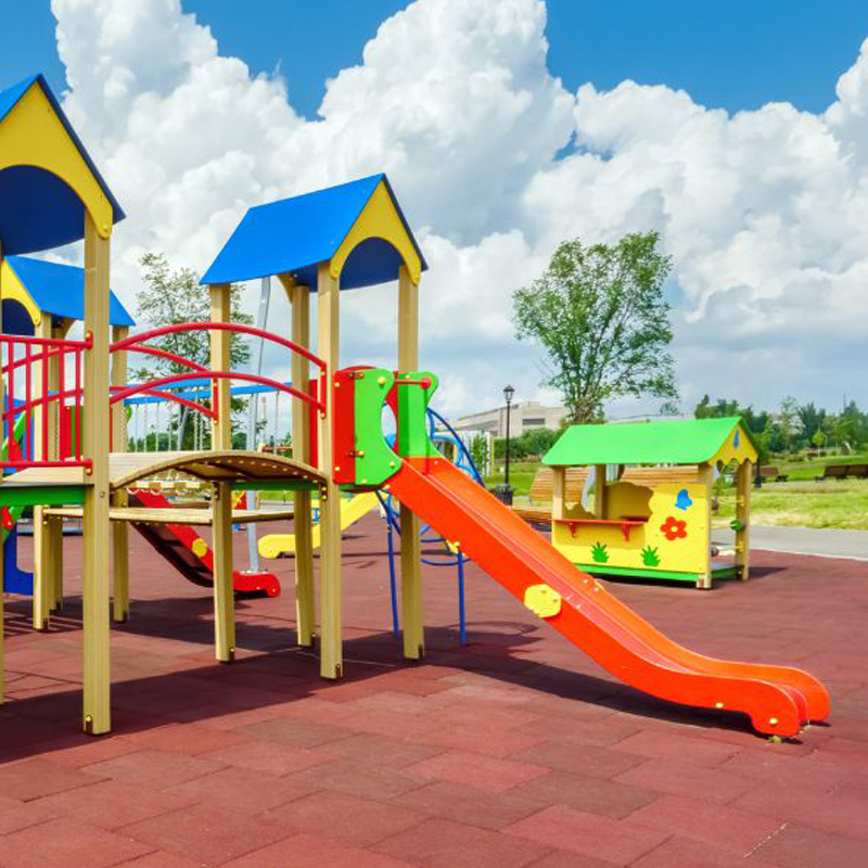 LOSETA DE CAUCHO PARQUES INFANTILES 50x50cm | 40mm | Granulado Fino | ALTA DENSIDAD | Rojo | Suelo Goma Infantil | Taco de Apoyo Amortiguación