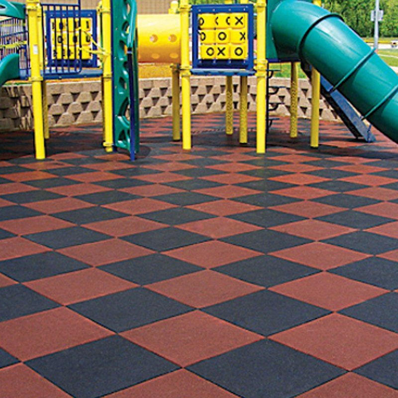 LOSETA DE CAUCHO PARQUES INFANTILES 50x50cm | 40mm | Granulado Fino | ALTA DENSIDAD | Rojo | Suelo Goma Infantil | Taco de Apoyo Amortiguación