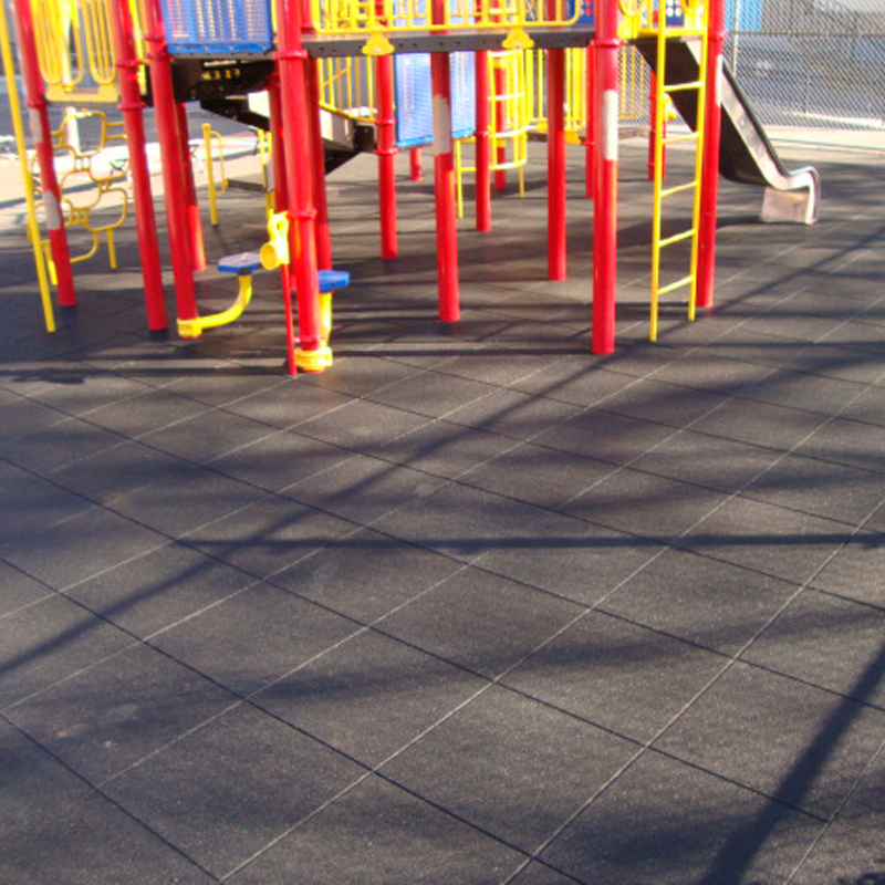 LOSETA DE CAUCHO PARQUES INFANTILES 1x1m | 40mm | Granulado Fino | ALTA DENSIDAD | Negro | Suelo Goma Infantil | Amortiguación