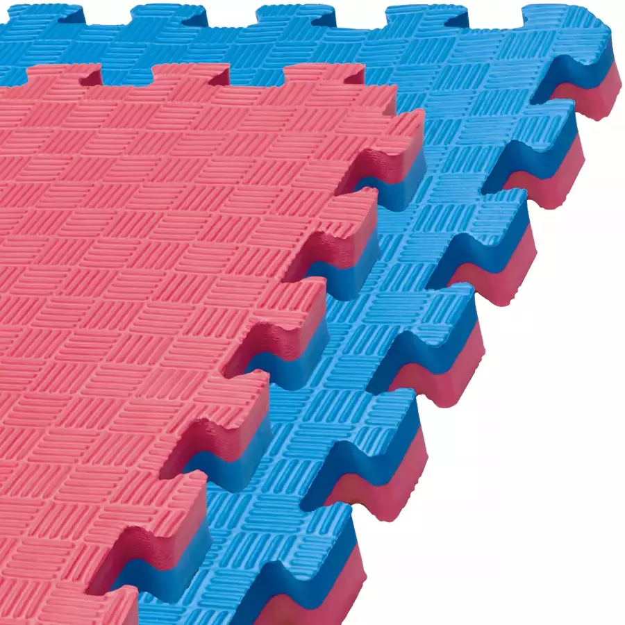 TATAMI PUZZLE Rojo Azul 1x1m | 25mm | Artes Marciales | Gimnasio | Antideslizante | Suelo Deportivo