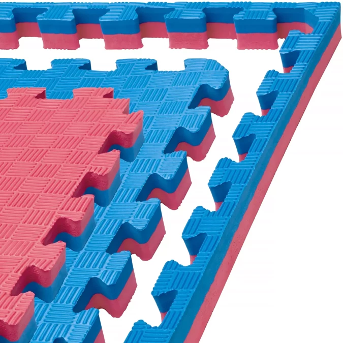 TATAMI PUZZLE Rojo Azul 1x1m | 25mm | Artes Marciales | Gimnasio | Antideslizante | Suelo Deportivo