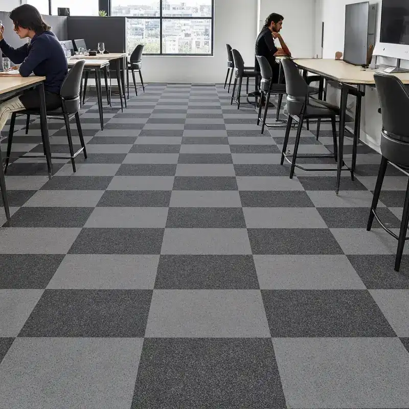 Moqueta Autoadhesiva En Loseta 50x50cm Negro | Suelo Adhesivo de Oficina, Comercio, Hogar 