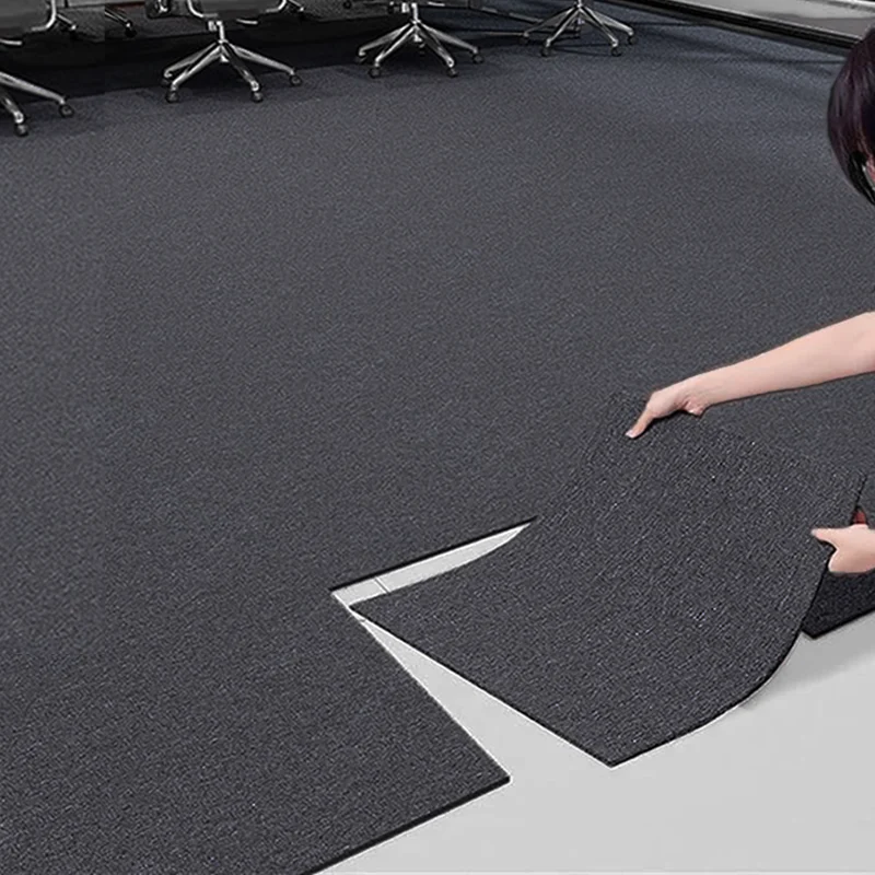 Moqueta Autoadhesiva En Loseta 50x50cm Negro | Suelo Adhesivo de Oficina, Comercio, Hogar 
