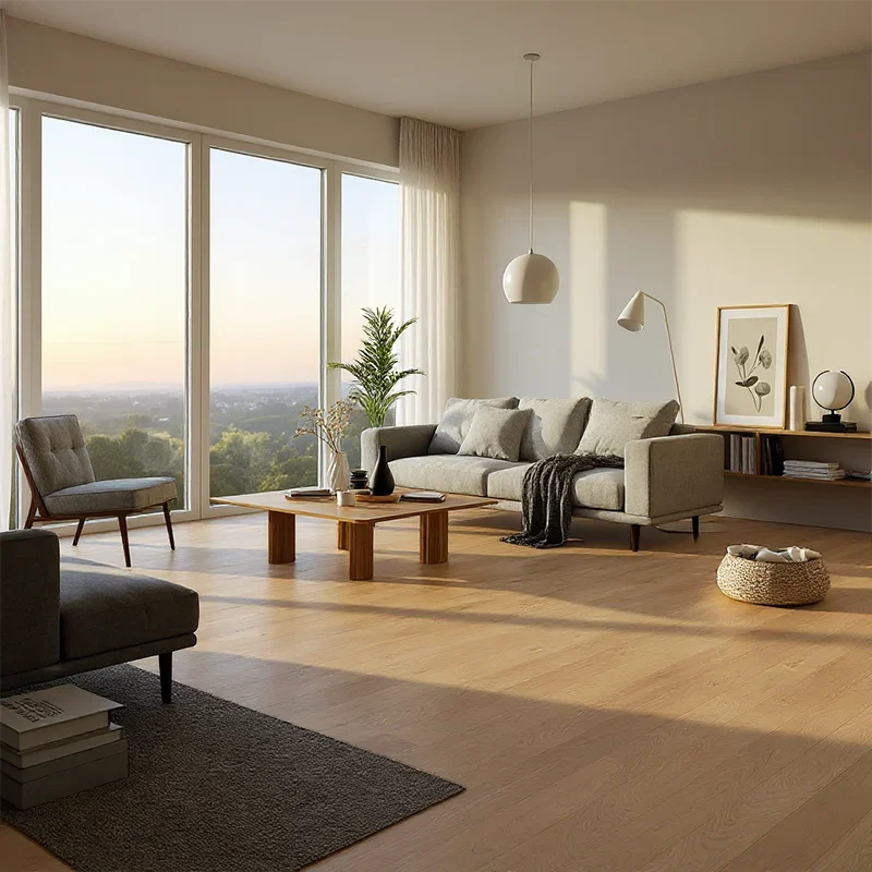 Suelo Vinílico Roble Dorado Atardecer | Sintasol En Rollo | Cocina, Baño, Hogar | Resistencia Al Agua