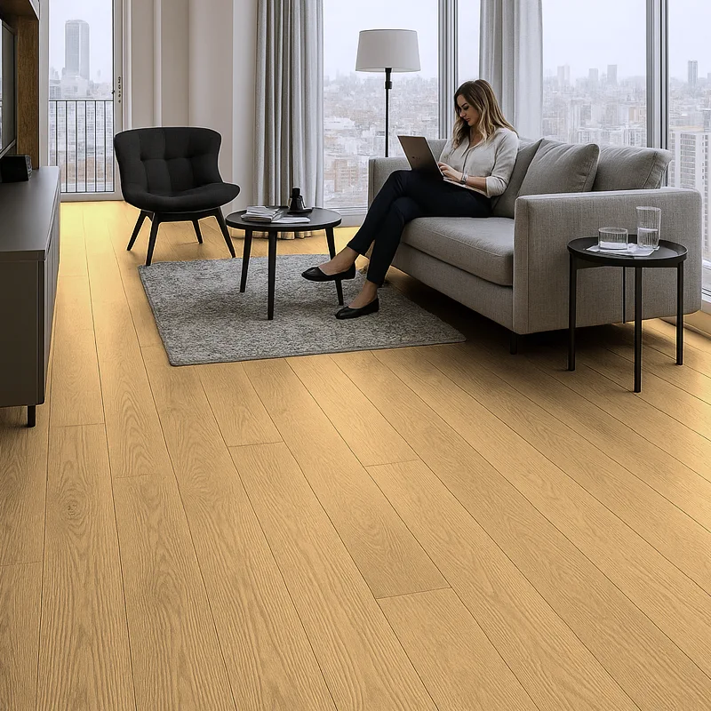 Suelo Laminado Roble Latte LEVEL | AC5 | 10mm | Agua 72h | Tarima Flotante Instalación en Click 