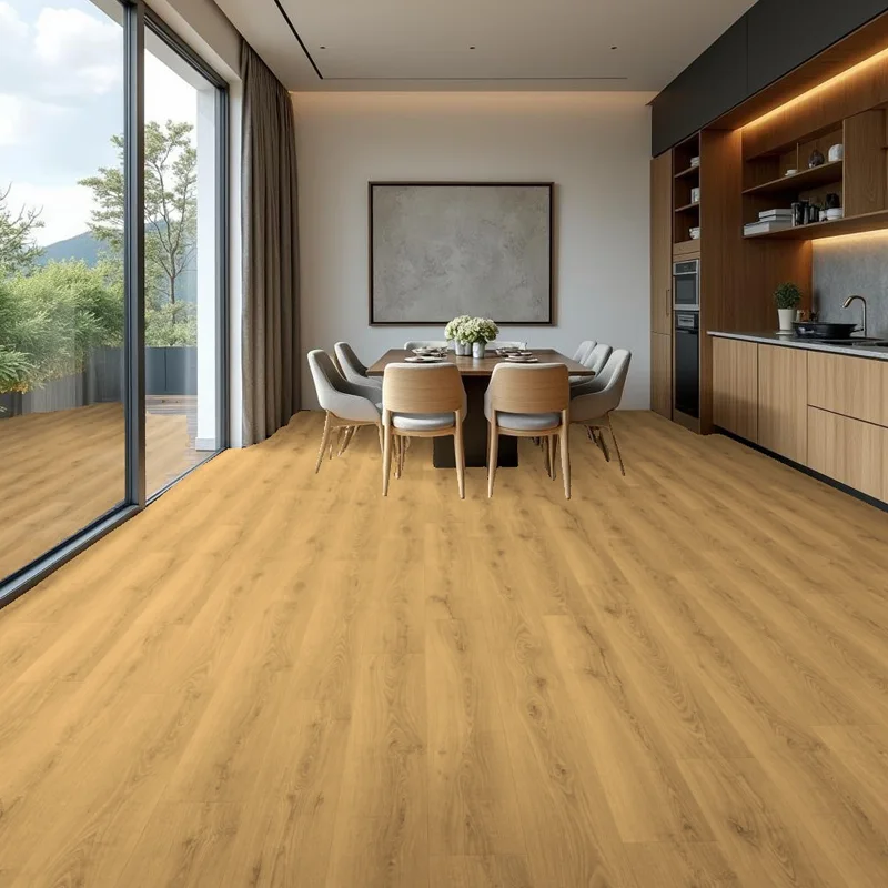 Tarima Vinílica SPC Roble Terracota | Flotante en Clic | Uso Comercial Intenso | Zonas Húmedas | Cocina | Baño