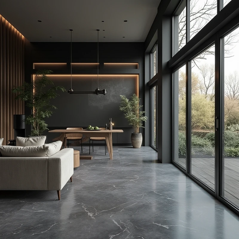 Suelo Vinílico Plomo Stone | SPC | Suelos y Pared | Cocinas y Baños | Resisencia al Agua | Acabados Piedra | Alto Tránsito