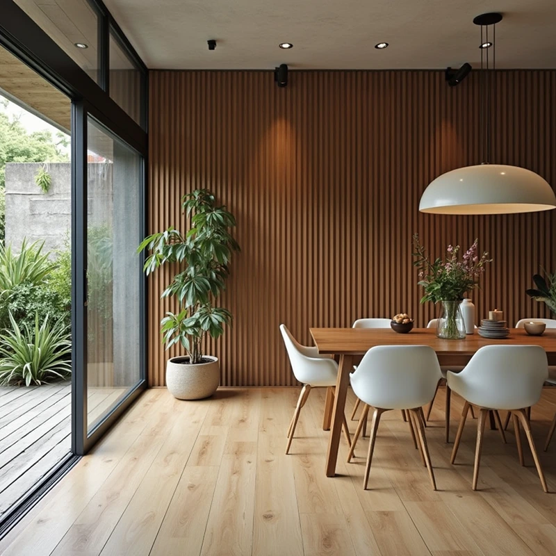 Panel Teka Recto | Revestimiento de Pared Decorativo | Palillería