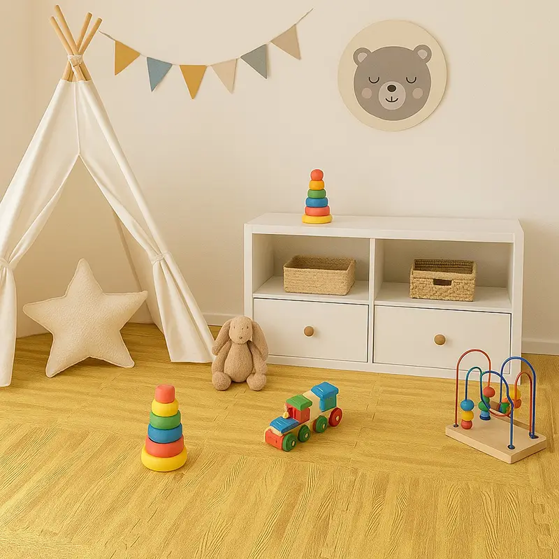 Tatami Infantil Alfombra Eva Madera Clara 30x30cm | 10mm | Pack 9 unidades | Infantil | Hogar