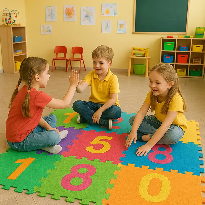 Piezas Goma Eva Infantil Número 30x30cm | 10mm | Infantil | Pack 9 unidades | Guarderías | Hogar