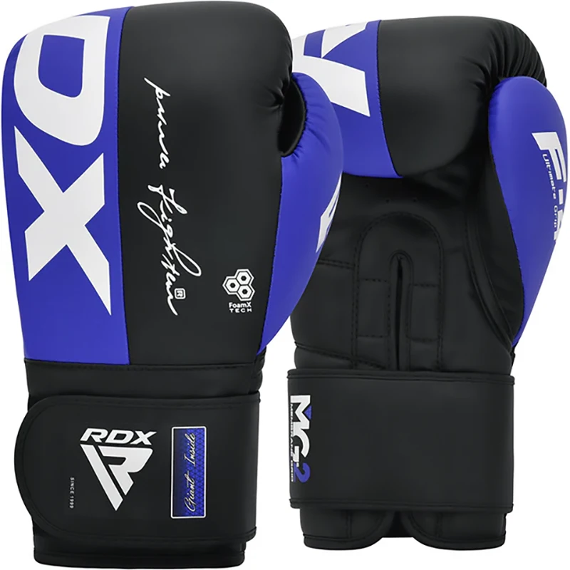 Guantes de entrenamiento de boxeo RDX F4 Doble Cierre 10oz | Azul
