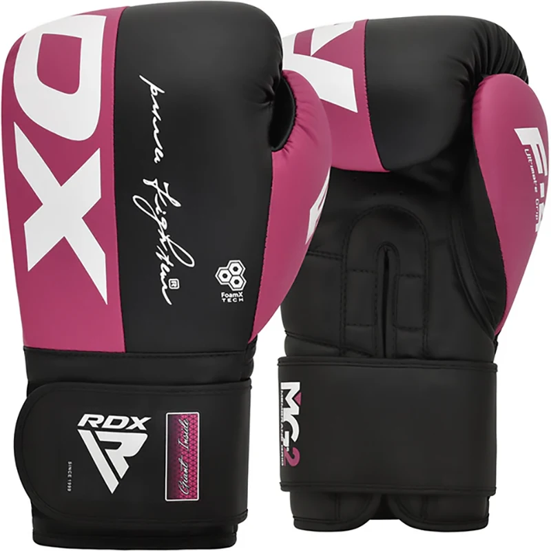 Guantes de entrenamiento de boxeo RDX F4 Doble Cierre 8oz | Rosa
