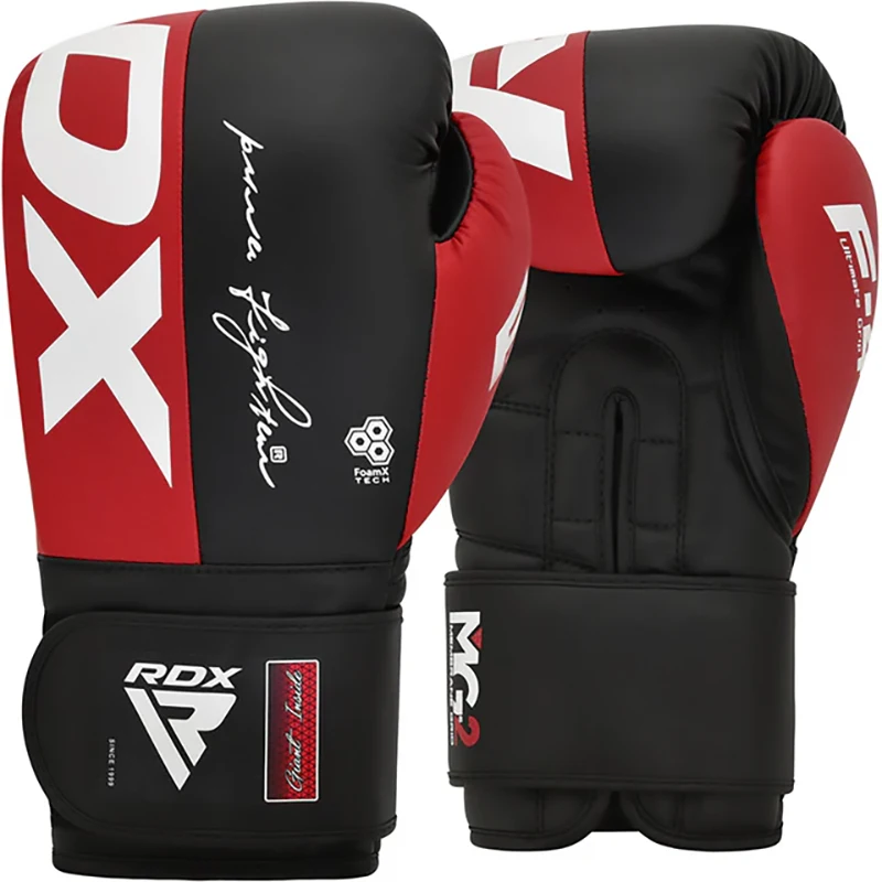 Guantes de entrenamiento de boxeo RDX F4 Doble Cierre 14oz | Rojo
