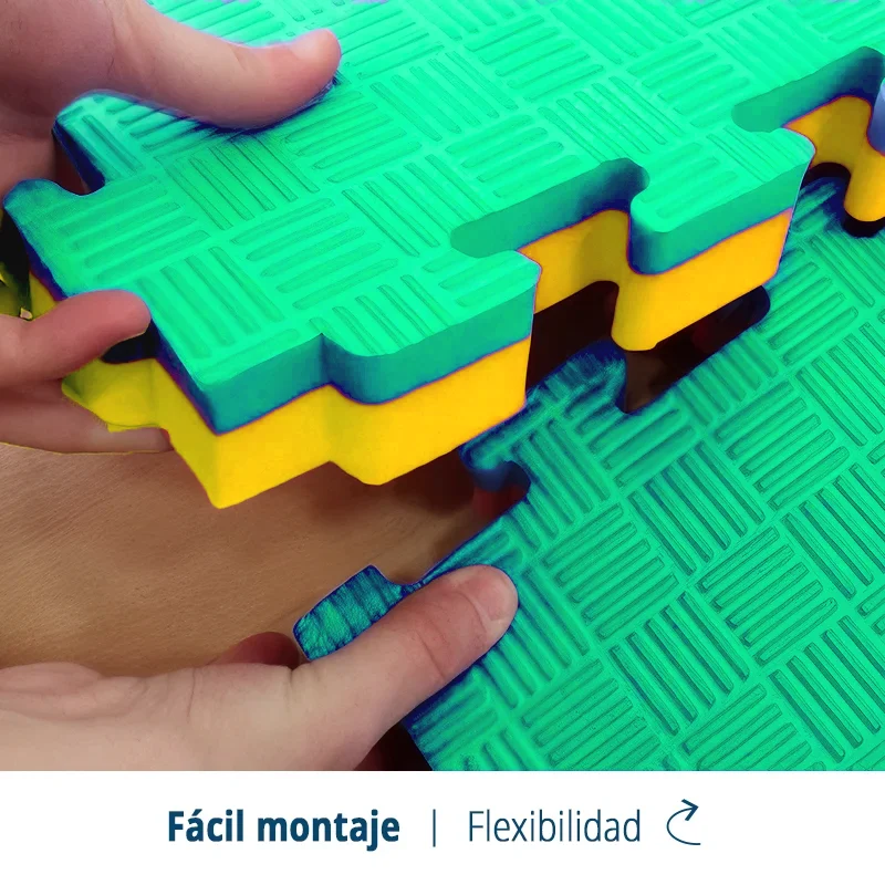 TATAMI PUZZLE Amarillo Verde  1x1m | 20mm | Reversible | Antideslizante | Multifuncional