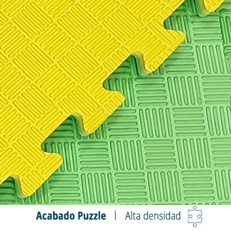TATAMI PUZZLE Amarillo Verde  1x1m | 20mm | Reversible | Antideslizante | Multifuncional