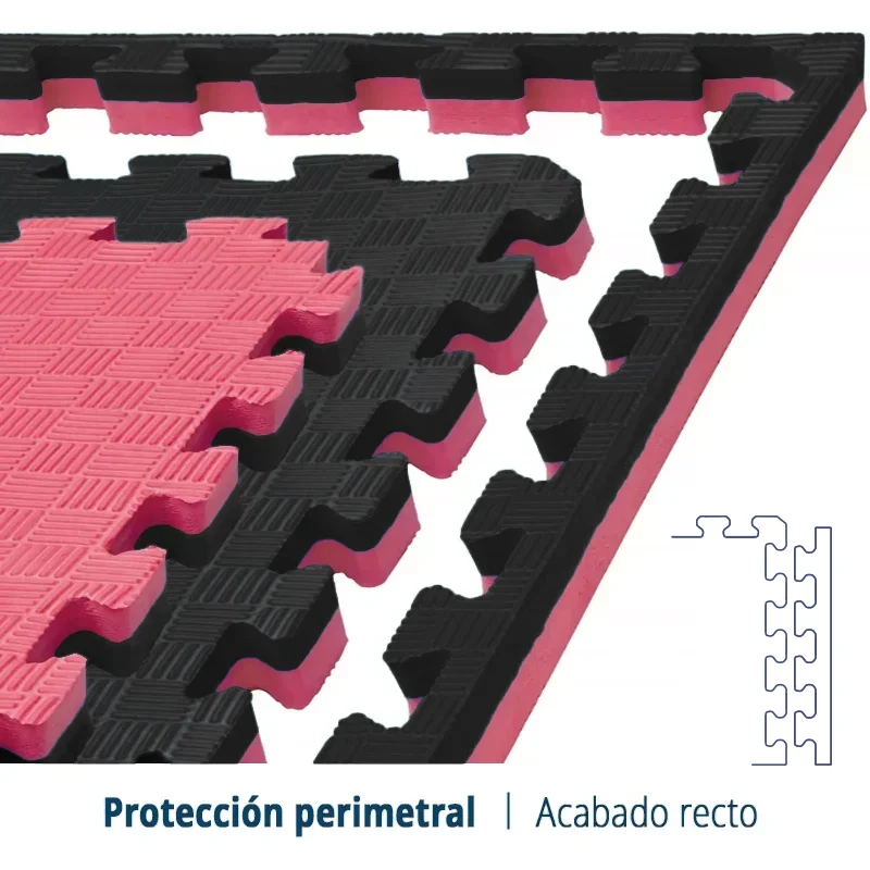 TATAMI PUZZLE Rojo Negro 1x1m | 40mm | Centros Deportivos y Artes Marciales | Antideslizante y Acolchado