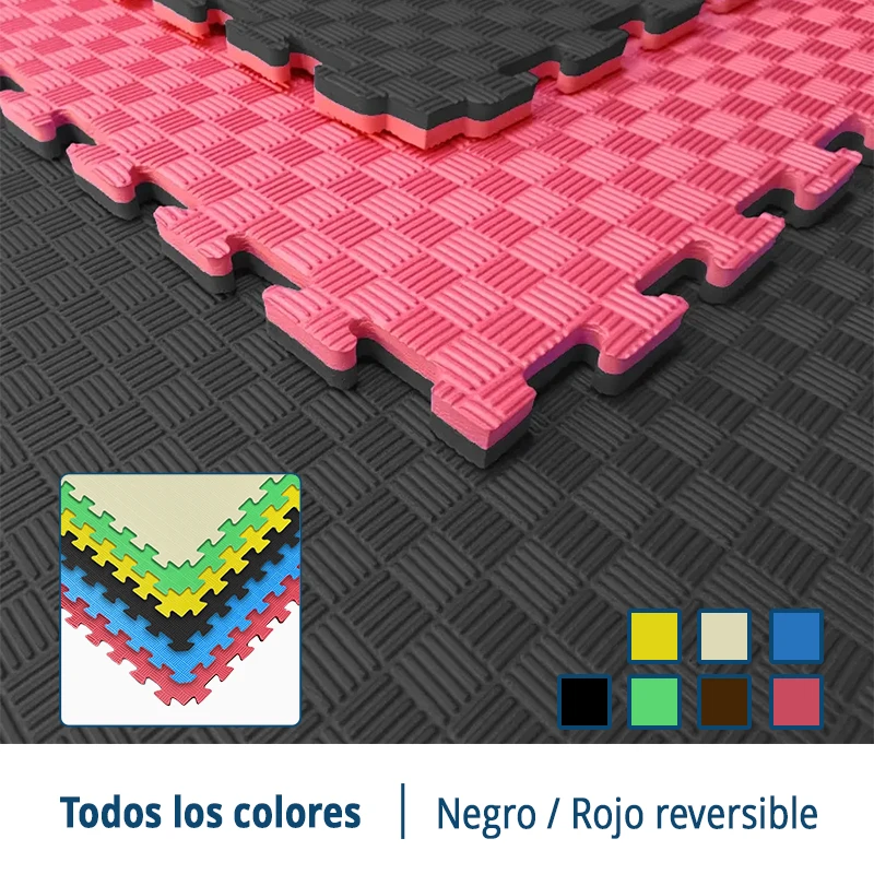 TATAMI PUZZLE Rojo Negro 1x1m | 20mm |  Artes Marciales | Fitness y Yoga