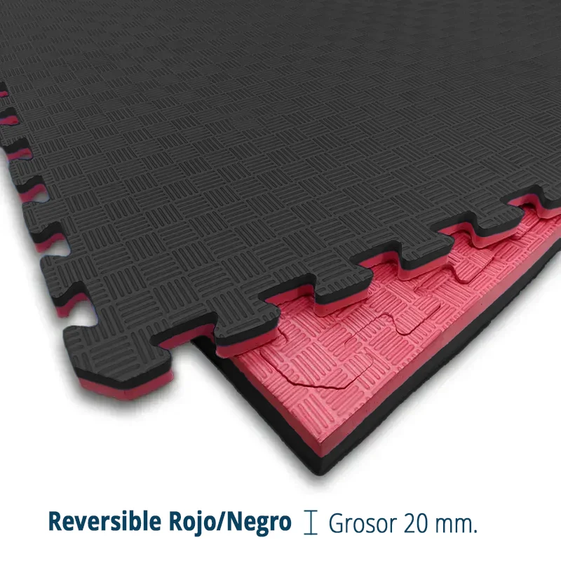 TATAMI PUZZLE Rojo Negro 1x1m | 20mm |  Artes Marciales | Fitness y Yoga