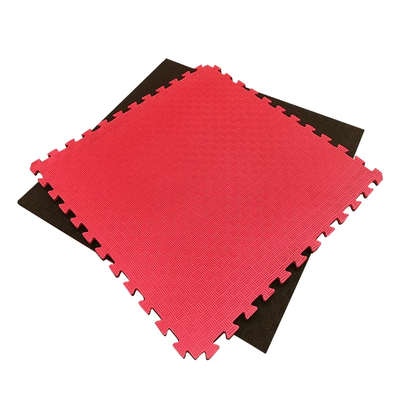 TATAMI PUZZLE Rojo y Negro Ignífugo 1x1m | 20mm | Artes Marciales | Homologado CEE