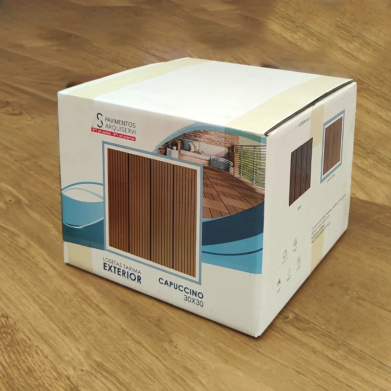 Loseta De Exterior Capuccino 30x30cm | Tarima Exterior Composite | PVC Antideslizante y Fácil Instalación