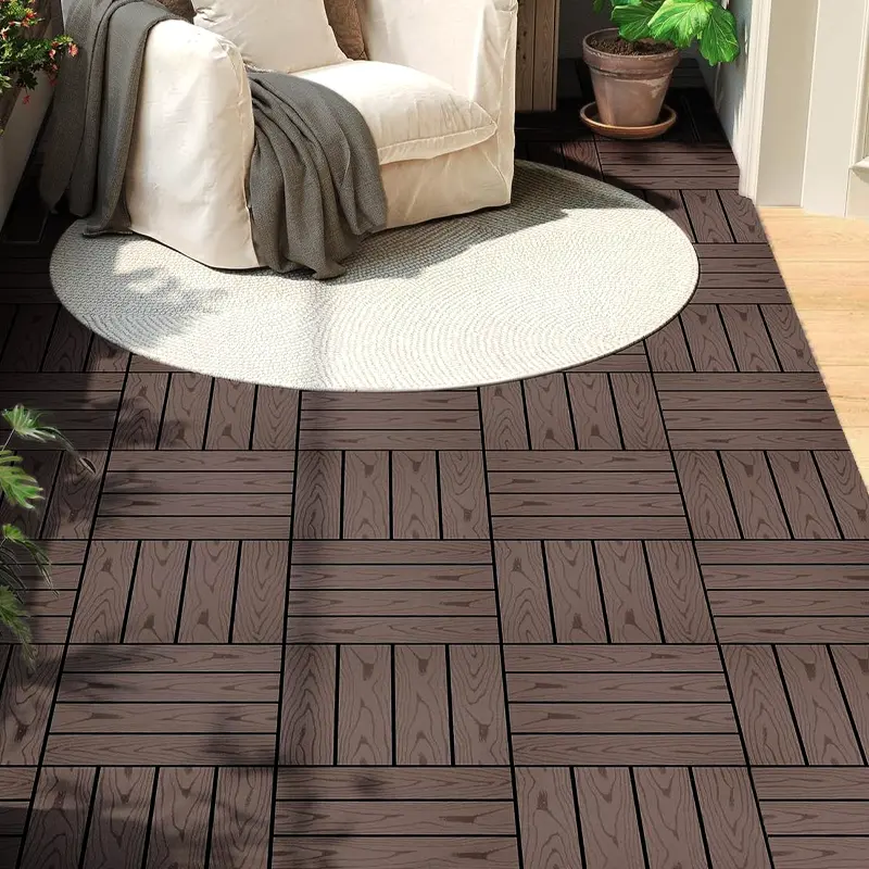 Loseta De Exterior Teka 30x30cm | Tarima Exterior Composite | Antideslizante y Fácil Instalación