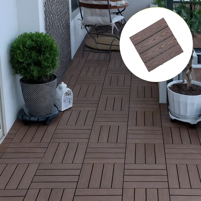Loseta De Exterior Teka 30x30cm | Tarima Exterior Composite | Antideslizante y Fácil Instalación