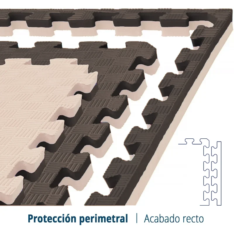 TATAMI PUZZLE  Marrón Beige  1x1m | 40mm | Artes Marciales | Gimnasio | Antideslizante | Suelo Deportivo