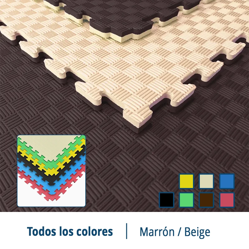 TATAMI PUZZLE Marrón Beige  1x1m | 20mm | Pilates | Gimnasia | Suelo Acolchado