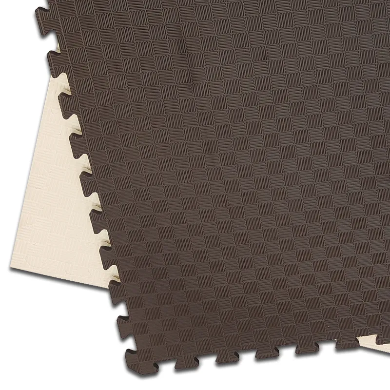 TATAMI PUZZLE  Marrón Beige Premium 1x1m | 40mm | Artes Marciales | Gimnasio | Antideslizante | Acabado Checker