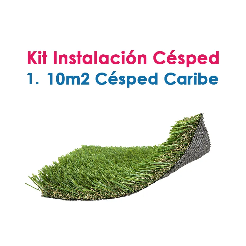 Kit Césped Artificial JARDÍN Premium Todo Incluido Instalación 20m2