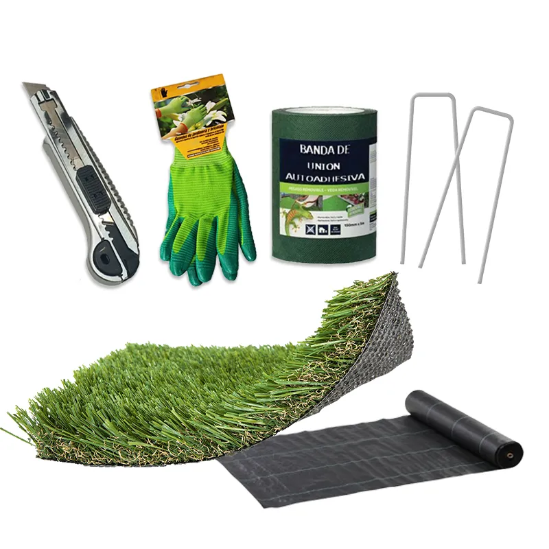 Kit Césped Artificial JARDÍN Premium Todo Incluido Instalación 20m2