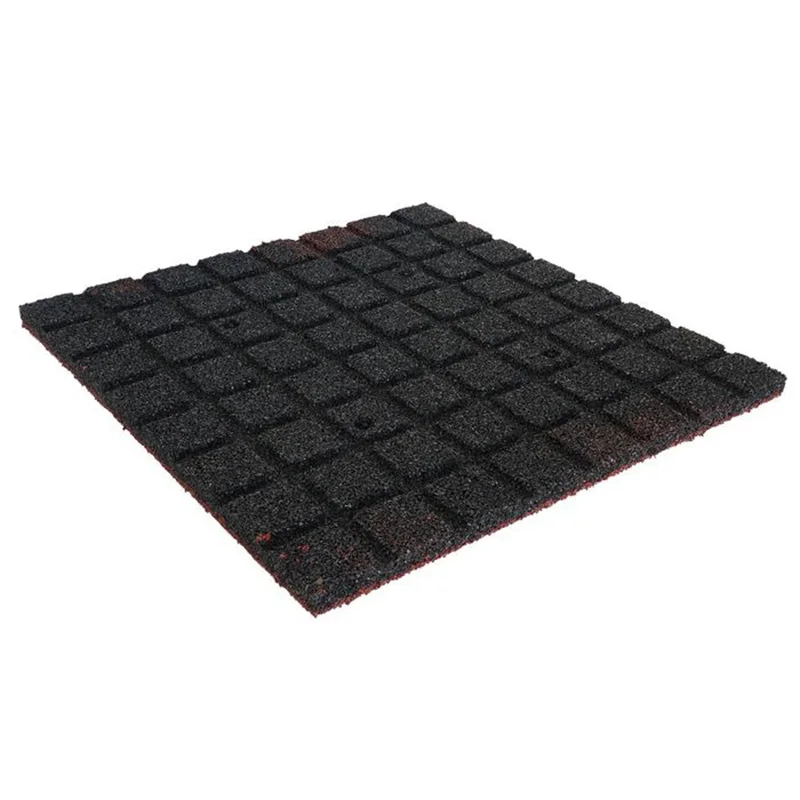 LOSETA DE CAUCHO 1x1m con Taco de Apoyo Amortiguador | 25mm | Rojo | Densidad Estándar | Suelo Gimnasio | Parque Infantil | Exterior