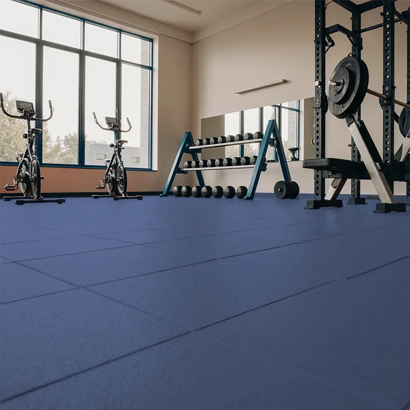 LOSETA DE CAUCHO 1x1m con Taco de Apoyo Amortiguador | 25mm | Azul Océano | Densidad Estándar | Suelo Gimnasio