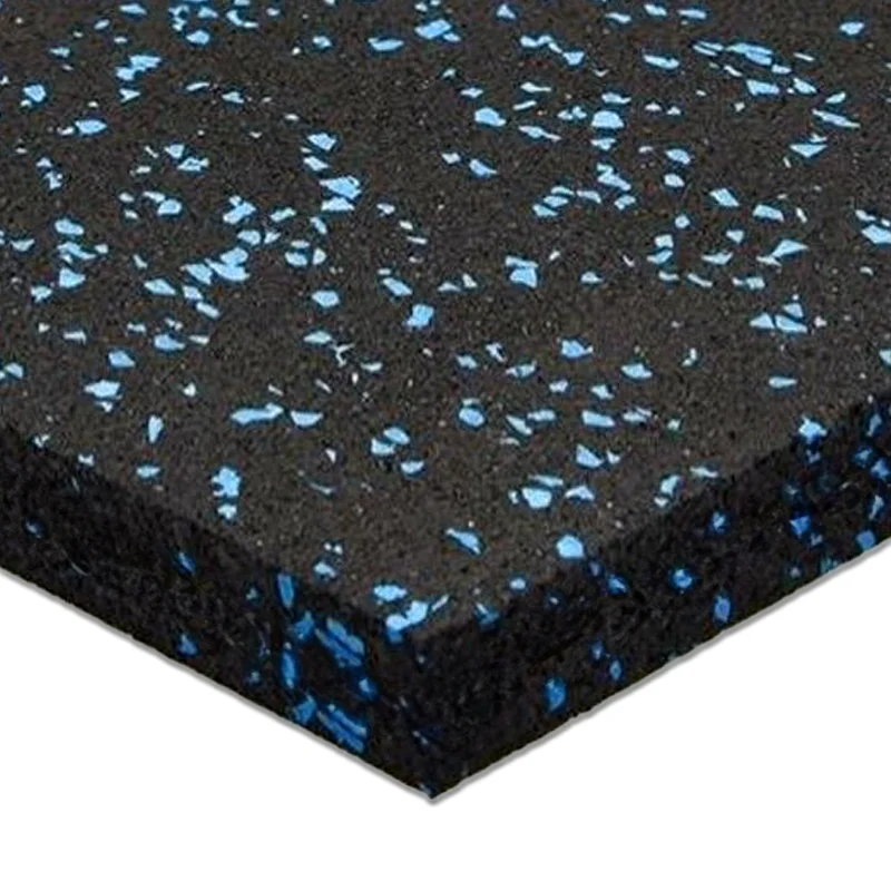 LOSETA DE CAUCHO 1x1m | 20mm | Densidad Estándar | Negro Moteado Azul | Suelo Gimnasio