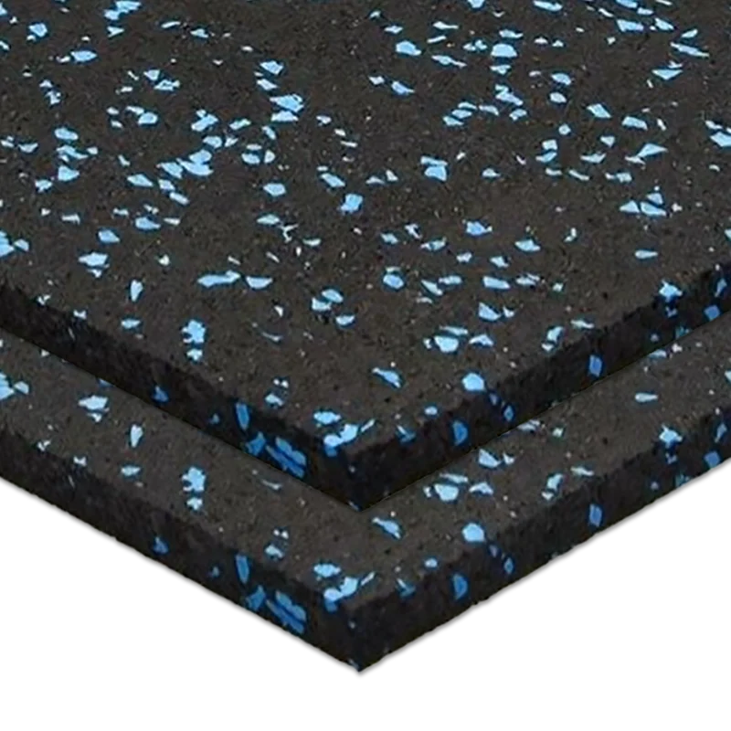 LOSETA DE CAUCHO 1x1m | 10mm | Negro/Azul | Macizo | Suelo Gimnasios