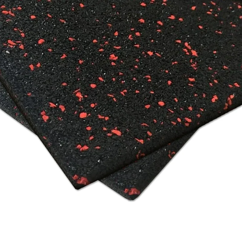 LOSETA DE CAUCHO 1x1m | 10mm | Negro/Rojo | Macizo | Suelo Gimnasios
