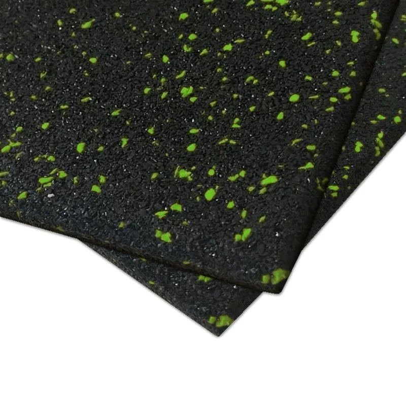 LOSETA DE CAUCHO 1x1m | 10mm | Negro/Verde | Macizo | Suelo Gimnasios