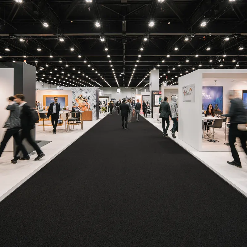 Moqueta Ferial Negro | Eventos | Congresos | Ferias | Pedido Mínimo 10ml