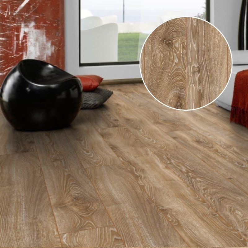 Suelo Laminado Roble Highland Bronce KRONOTEX | AC5 | Tarima Flotante Madera Click | Resistencia al Agua