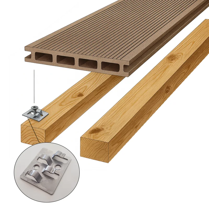 Suelo Lamas Terraza Exterior Teja | 220x14,6x2,3 cm | Composite | Tarima de Madera PVC Impermeable