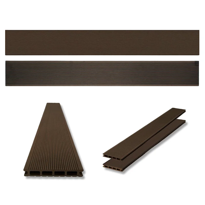 Lama Tarima Exterior PVC Marrón | 220x14,6x2,3 cm | Impermeable y Sin Mantenimiento