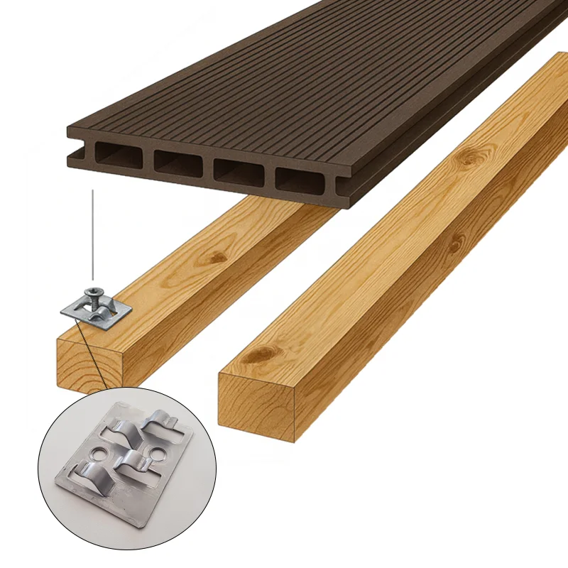 Lama Tarima Exterior PVC Marrón | 220x14,6x2,3 cm | Impermeable y Sin Mantenimiento