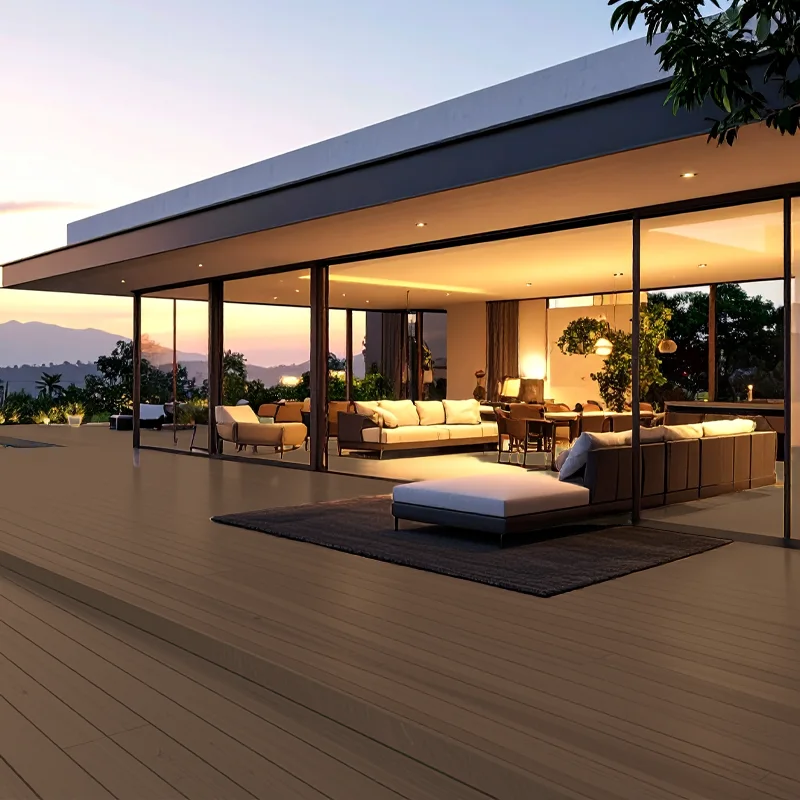 Tarima Exterior Marrón Rayado | Composite Sintético | Madera | Terraza y Piscina