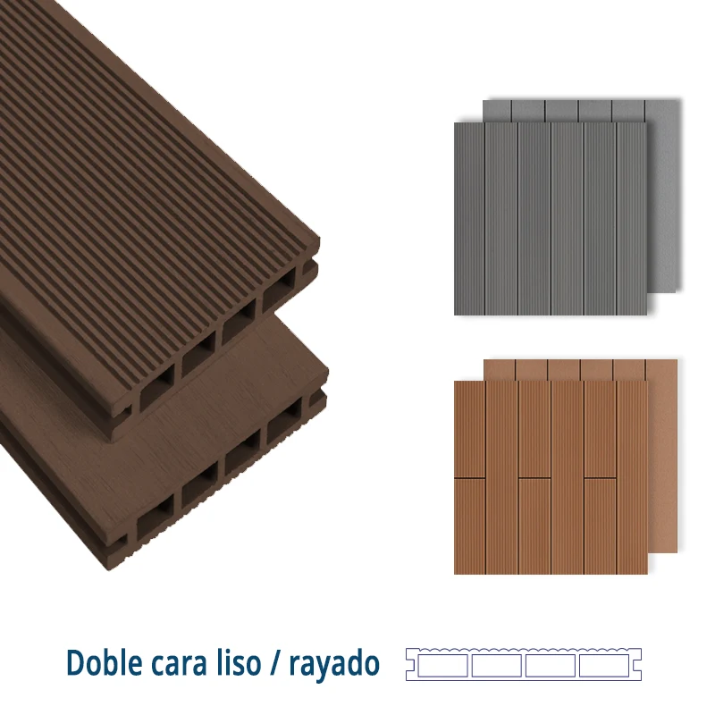 Lama Tarima Exterior PVC Marrón | 220x14,6x2,3 cm | Impermeable y Sin Mantenimiento