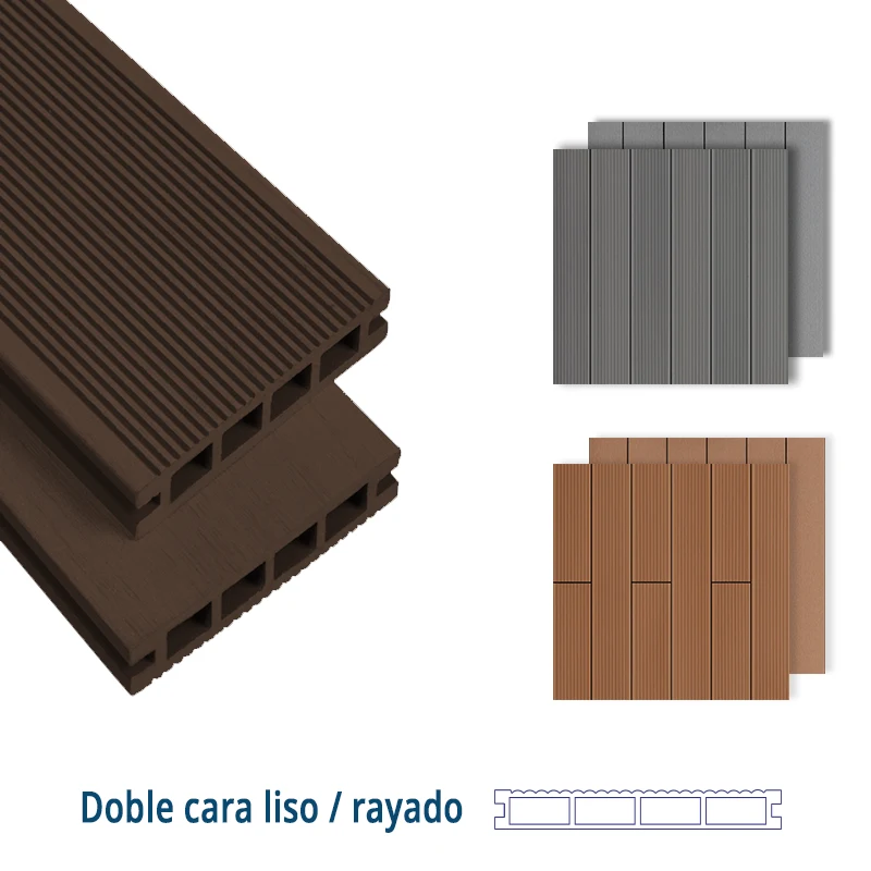 Lama Madera PVC Terraza Marrón | 100% Agua | 14,6 x 220 cm x 23mm | Sin mantenimiento | Fácil Instalación 