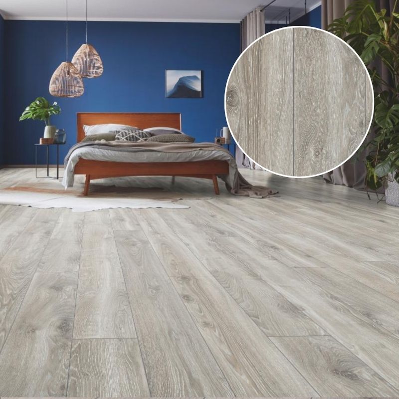 Suelo Laminado Roble Highland Silver KRONOTEX | AC5 | Tarima Flotante Madera Click | Resistencia al Agua