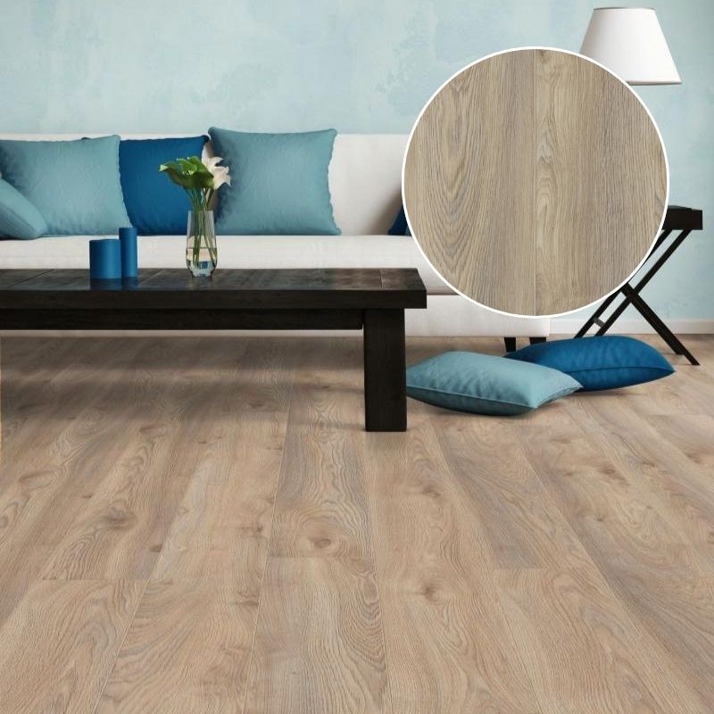 Suelo Laminado Roble Makro Beige KRONOTEX | AC5 | Tarima Flotante Madera Click | Resistencia al Agua