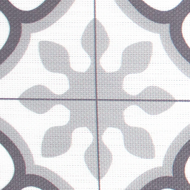 Alfombra Vinilica de exterior Flor Gris Cenefa | 60x100 | Resistencia al Agua | Antideslizante