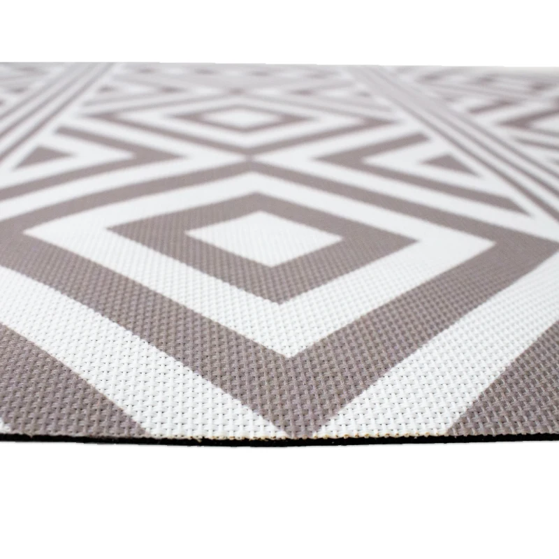 Alfombra Vinilica de exterior Rayas y Rombos Beige | 60x90 | Resistencia al Agua | Antideslizante